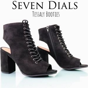 Seven Dials | Tessaly Black Suede Lace-Up Booties